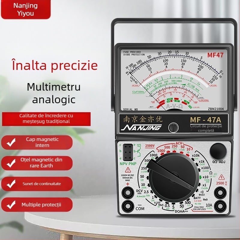 MF47A Multimetru mecanic analog — înaltă precizie, indicator cu ac, model MF47A