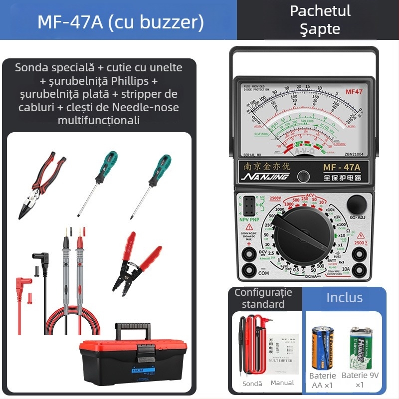 MF47A Multimetru mecanic analog — înaltă precizie, indicator cu ac, model MF47A