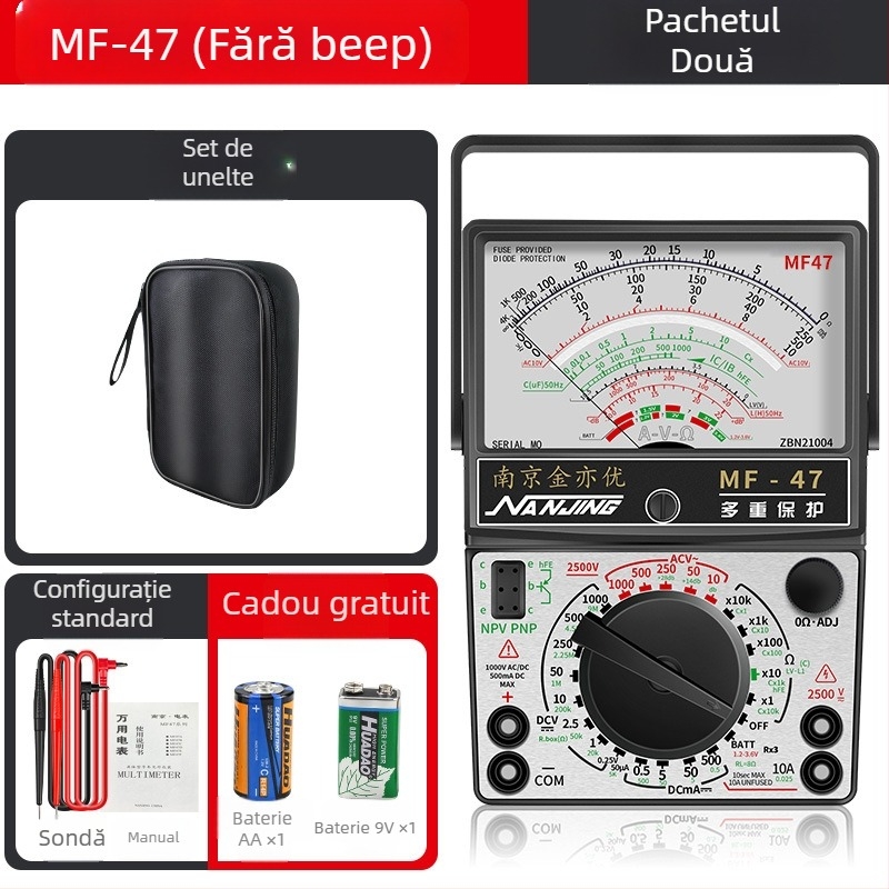 MF47A Multimetru mecanic analog — înaltă precizie, indicator cu ac, model MF47A