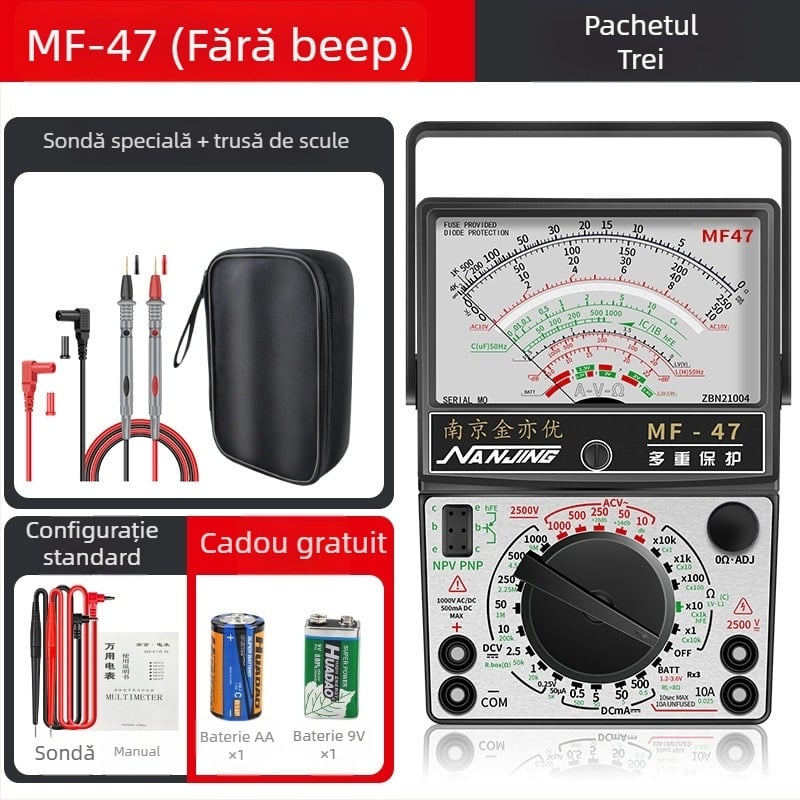 MF47A Multimetru mecanic analog — înaltă precizie, indicator cu ac, model MF47A
