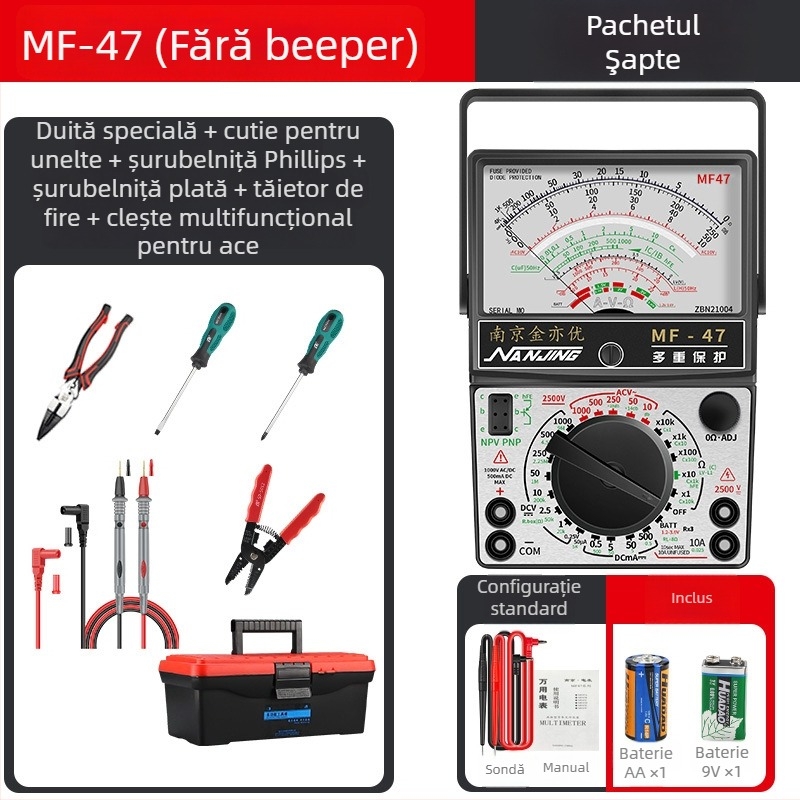 MF47A Multimetru mecanic analog — înaltă precizie, indicator cu ac, model MF47A