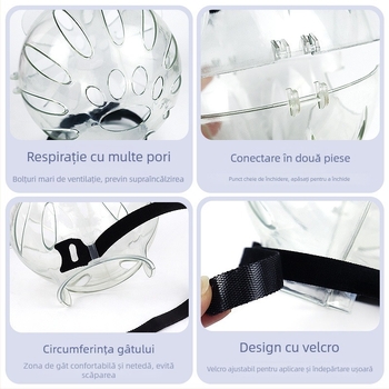 Măști - Capac de cap din plastic transparent pentru pisici, pentru animale de companie, pachet de 60 buc., brand Zhen Qi Meow, etichetă privată licențiată