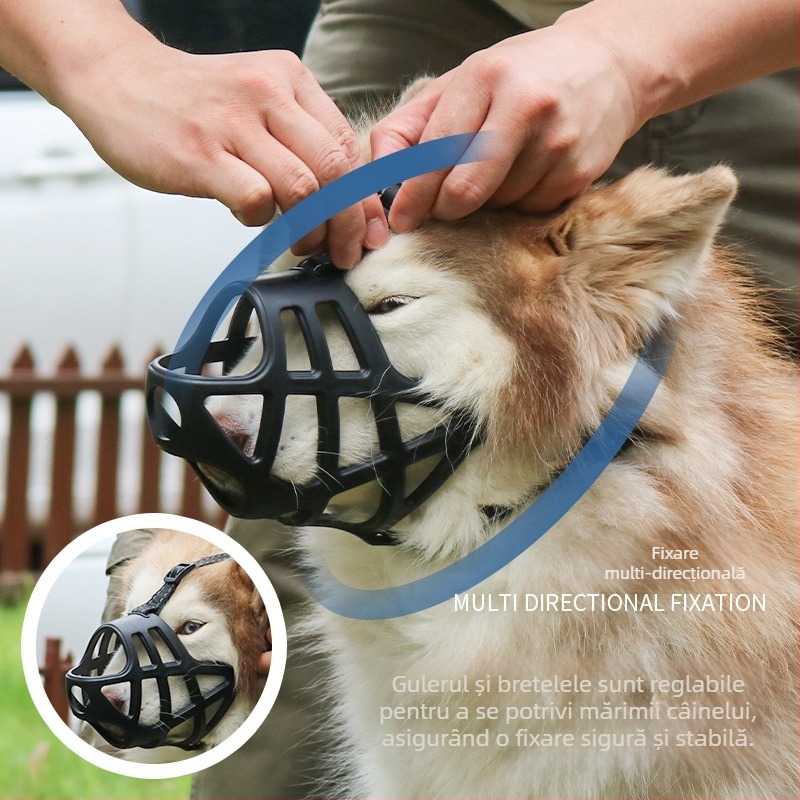 Măști de bot pentru câini - moale, respirabilă, fixare bidirecțională împotriva mușcăturilor, material TPR, Middall, ambalaj 50 bucățì