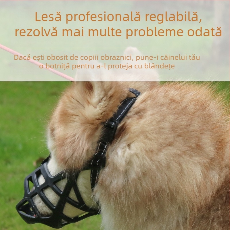 Muză pentru câini ZT001 — moale, respirabil, TPR, fixare bidirecțională, anti-zgârieturi