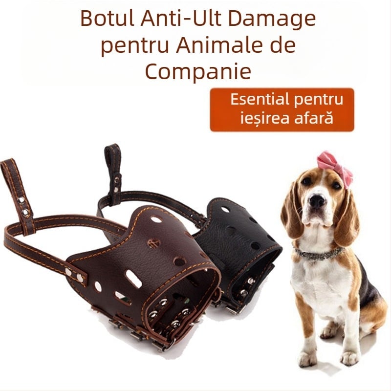 Muzzle din piele PU pentru câini | anti-mușcare, anti-latrat | permite să bea apă | 120 bucăți pe ambalaj | Aibetter