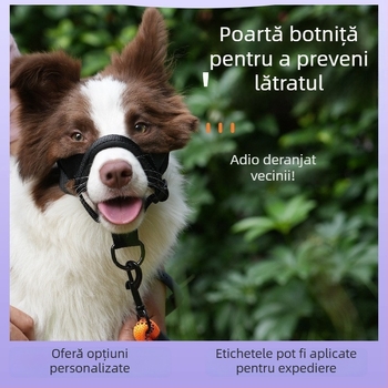 Botniță pentru câine din material textil | Previne mușcături și lătrat | Permite să bea apă | Nu este importat