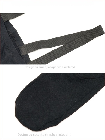 Costum balet masculin cu bretele – pantaloni lungi, strânși, pentru antrenament și reprezentații; material nailon/elastan, potrivit pentru toate sezoanele