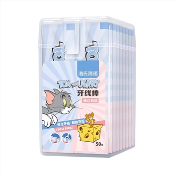 Bețișoare Hainuo din ață dentară, de unică folosință, ambalate individual, portabile, 50 buc