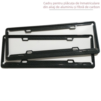 Ramă pentru număr din aliaj de aluminiu cu textură fibră de carbon (Model: Aluminum alloy carbon fiber license plate frame; Material: Aluminum Alloy; Tip: Aluminum alloy carbon fiber license plate frame; Compatibile modele: Toate modelele; Brand: Ruixiang