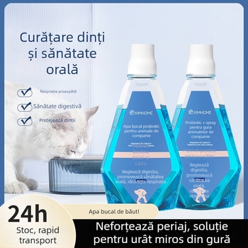 KIMHOME Lichid de gură pentru animale de companie – Respirație proaspătă, Îndepărtarea petelor de pe dinți, Îngrijire a gingiilor, Utilizare generală
