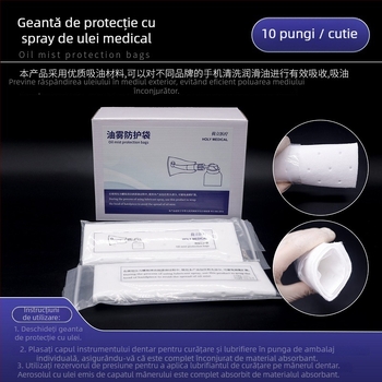 Pungă protectoare dentară pentru ceața de ulei - izolare sanitară, pentru adulți, conținut net 25 g, marcă Heli, ambalaj 10 bucăți pe cutie