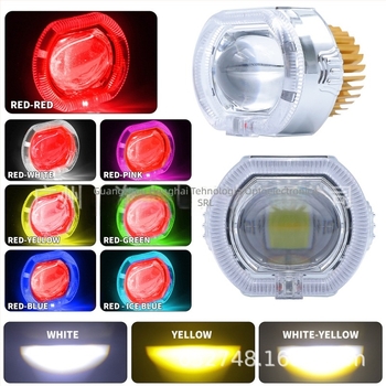 Far frontal încorporat pentru motocicletă, lentilă convexă, corp din aluminiu, 12V, 2800 lm, LED de înaltă putere