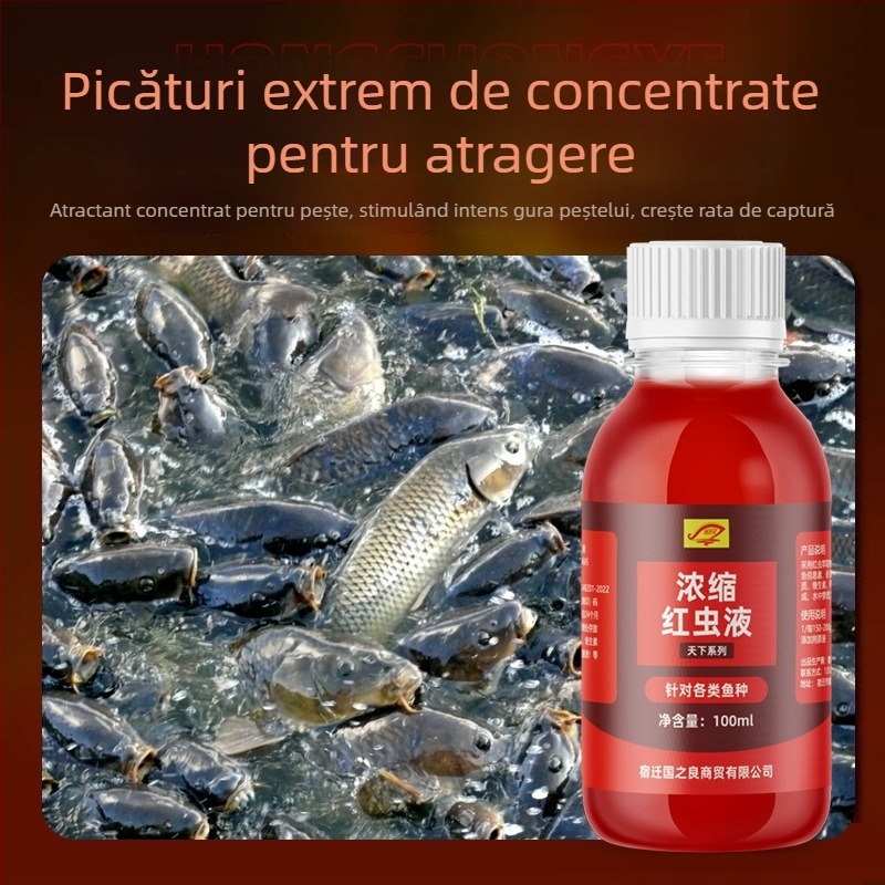 Guoliang Concentrat cu Viermi Roșii – Momeală Lichidă pe Bază de Apă pentru Pescuit (Momeală Cuprinzătoare)