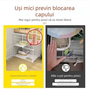 Cușcă pentru pisici cu trei etaje, interior; Material: Alt; Brand: Three years and 18 classes; Destinată pisicilor; Categoria: cuiburi și cuști pentru animale de companie
