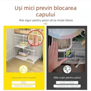 Cușcă pentru pisici cu trei etaje, interior; Material: Alt; Brand: Three years and 18 classes; Destinată pisicilor; Categoria: cuiburi și cuști pentru animale de companie