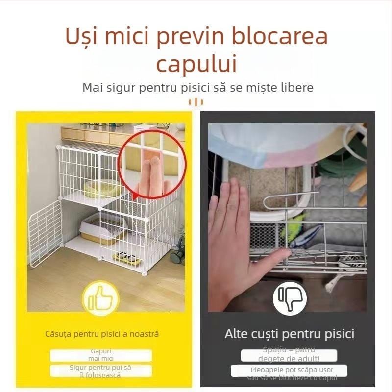 Cușcă pentru pisici cu trei etaje, interior; Material: Alt; Brand: Three years and 18 classes; Destinată pisicilor; Categoria: cuiburi și cuști pentru animale de companie