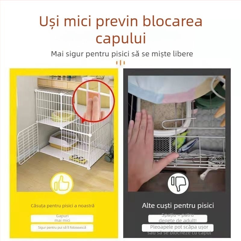 Cușcă pentru pisici cu trei etaje, interior; Material: Alt; Brand: Three years and 18 classes; Destinată pisicilor; Categoria: cuiburi și cuști pentru animale de companie