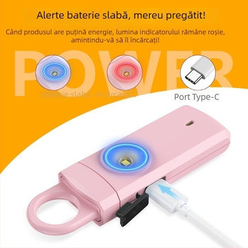 Alarmă personală pentru femei, vârstnici și copii - 130 dB, reîncărcabilă, lumină LED, model MSA-821B, protecție împotriva lupilor