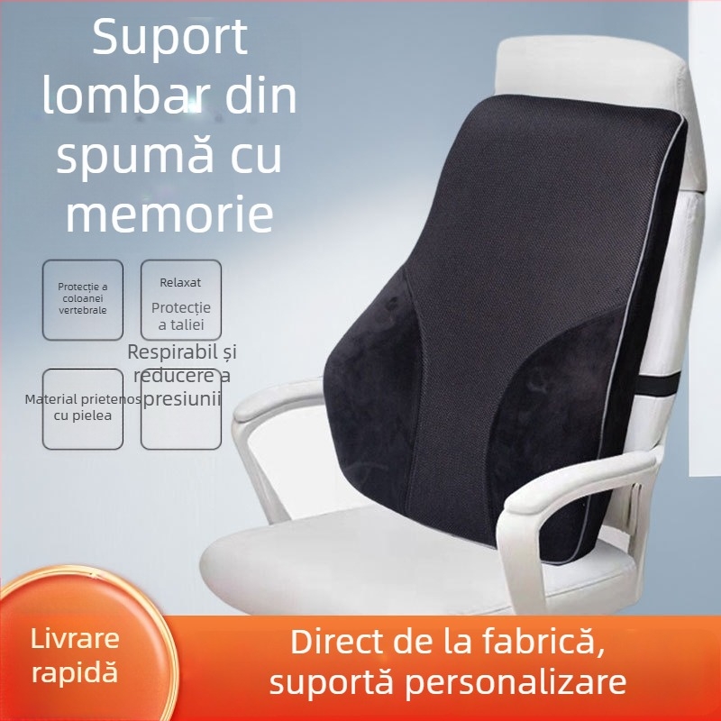 Pernă din spumă cu memorie și husă din pluș, culoare solidă, țesătură îmbinată, stil modern minimalist