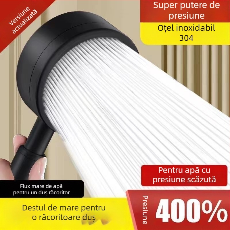 Cap de duș din oțel inoxidabil SUS304, presurizat, funcție ploaie, certificat CE UE