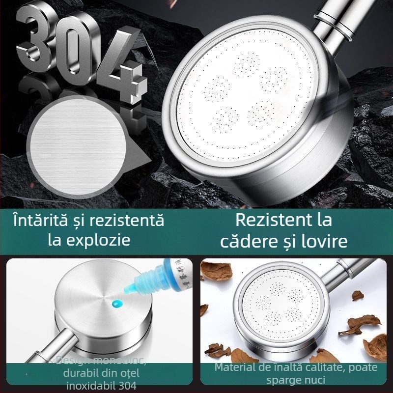 Cap de duș din oțel inoxidabil SUS304, presurizat, funcție ploaie, certificat CE UE