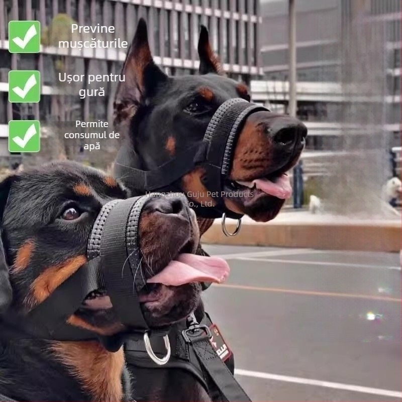 Botniță de câine pentru Doberman și German Shepherd – anti mușcare, anti lătrat, permite consumul de apă