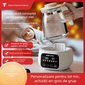 Ceainic electric din sticlă pentru sănătate, cu încălzitor de lapte pentru bebeluși – 1,3 L, 220V, 500–1000W, control tactil