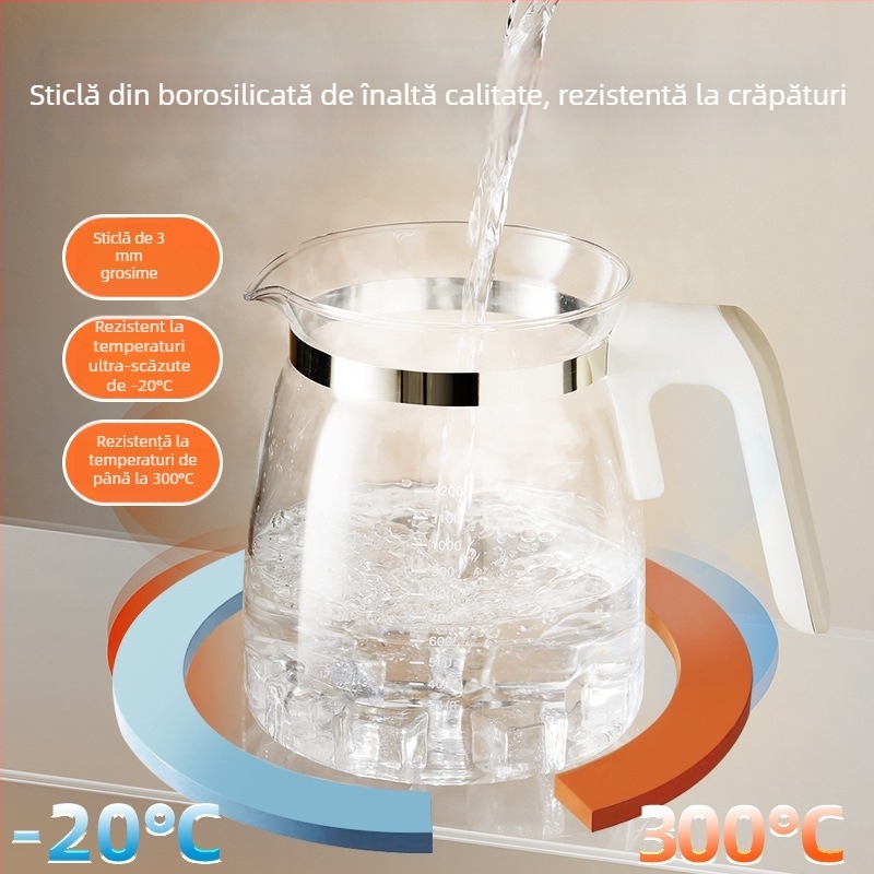 Ceainic electric din sticlă pentru sănătate, cu încălzitor de lapte pentru bebeluși – 1,3 L, 220V, 500–1000W, control tactil