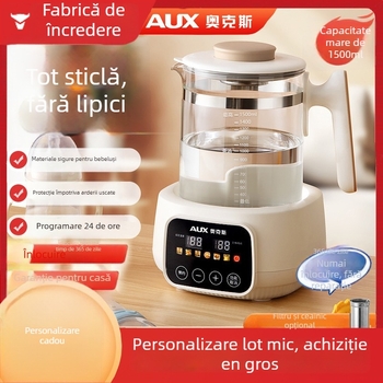 Oală de sănătate din sticlă, cu regulator pentru lapte de bebeluți și încălzitor de lapte, fierbător electric pentru uz casnic, 1–1,5 L, 220V, 500–1000W, control tactil