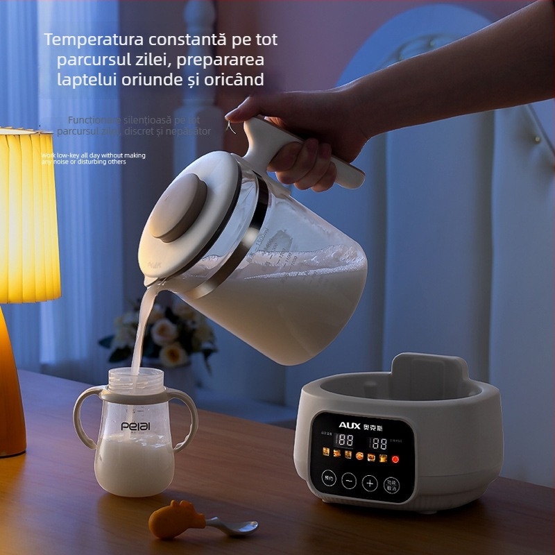 Oală de sănătate din sticlă, cu regulator pentru lapte de bebeluți și încălzitor de lapte, fierbător electric pentru uz casnic, 1–1,5 L, 220V, 500–1000W, control tactil