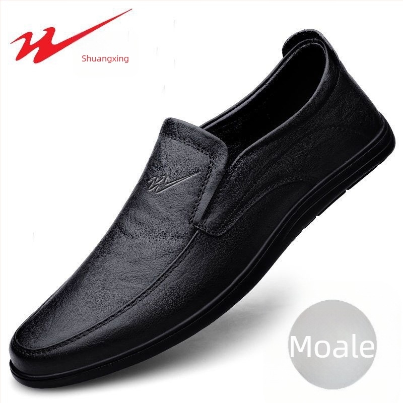 Pantofi bărbați din piele, Slip-On, upper din piele de vită, căptușeală din piele, talpă din cauciuc