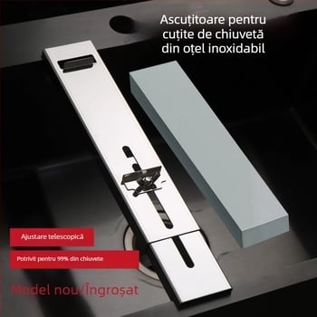 Suport fix pentru piatră de ascuțit pentru cuțite de bucătărie – din oțel inoxidabil, extensibil reglabil, stil modern minimalist, Shengwang 33050