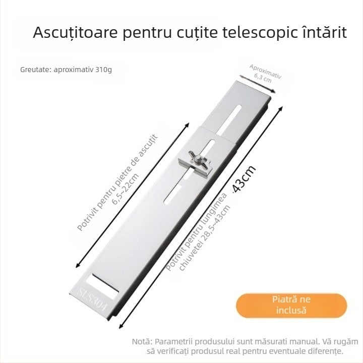 Suport fix pentru piatră de ascuțit pentru cuțite de bucătărie – din oțel inoxidabil, extensibil reglabil, stil modern minimalist, Shengwang 33050