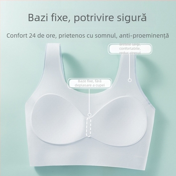Sutien sport pentru fete, fără cusături, în stil vestă, nailon, cupă 3/4, cupe turnate subțiri, bretele fixe duble, respirabil