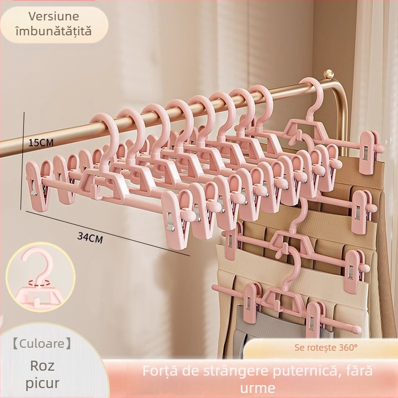 Set clips pentru fuste și pantaloni – anti-alunecare, fără urme, material PP, 10 bucăți