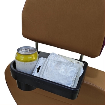 Suport pentru pahare pentru scaunul din spate cu tavă de depozitare — ABS, model AC-2275, pentru spatele scaunului, rezistent la apă, rezistent la presiune, personalizabil