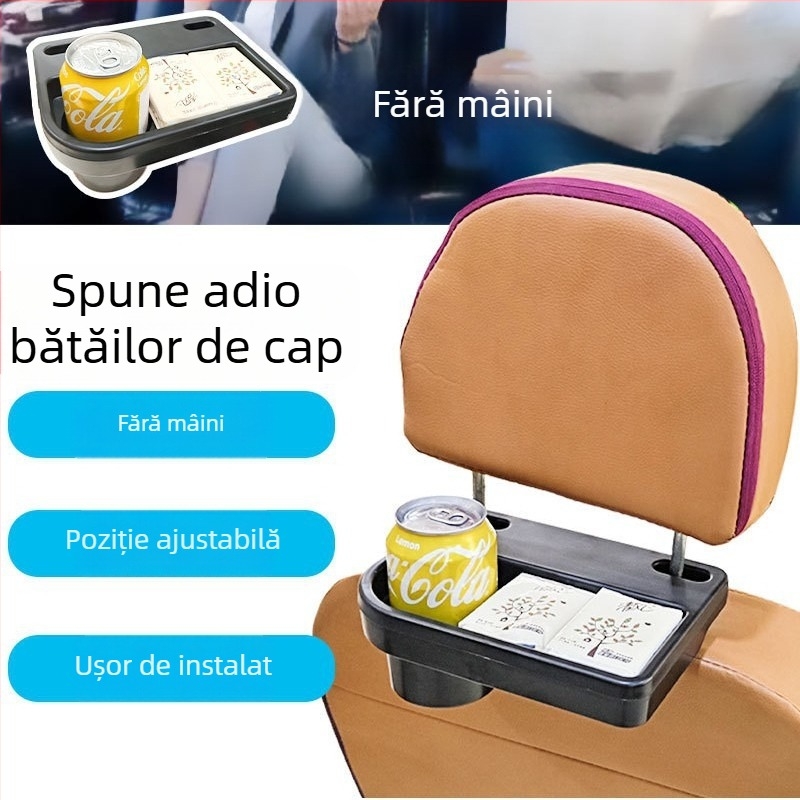 Suport pentru pahare pentru scaunul din spate cu tavă de depozitare — ABS, model AC-2275, pentru spatele scaunului, rezistent la apă, rezistent la presiune, personalizabil