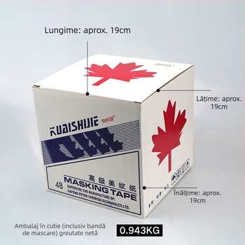 Bandă de mascare pentru vopsire auto din hârtie — Niuka Gang, acoperire prin pulverizare, material de susținere: hârtie, 1,4 kg per carton, rezistență termică moderată