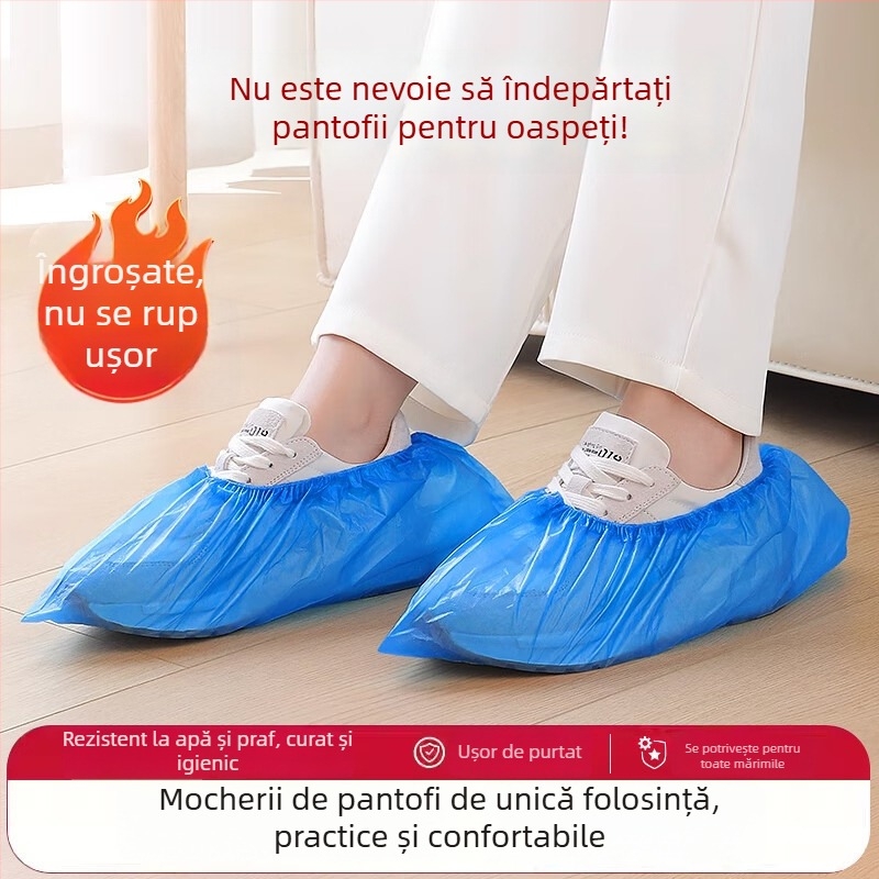 Galoane de unică folosință pentru încălțăminte, din plastic, pentru interior, impermeabile, rezistente la uzură, antiderapante