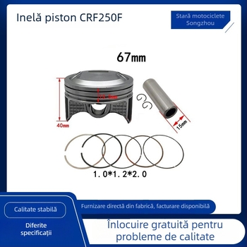 Set de inele de piston pentru Honda CRF230F (2007–2015) – 3 caneluri pentru inele, inel combinat, secțiune conică