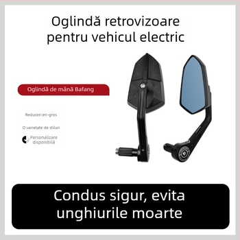 Fangyu Oglindă pentru ghidon – aliaj de aluminiu, oglindă pătrată, filet cu sens drept, pentru vehicule cu două roți