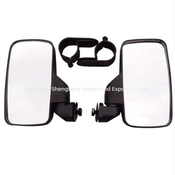 Adaptor oglindă pentru motocicletă pentru ghidon, 44 mm–50 mm, set 2 bucăți, plastic, oglindă rotundă, montaj cu dinți pozitivi