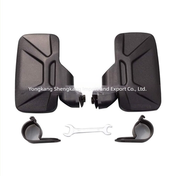 Adaptor oglindă pentru motocicletă pentru ghidon, 44 mm–50 mm, set 2 bucăți, plastic, oglindă rotundă, montaj cu dinți pozitivi