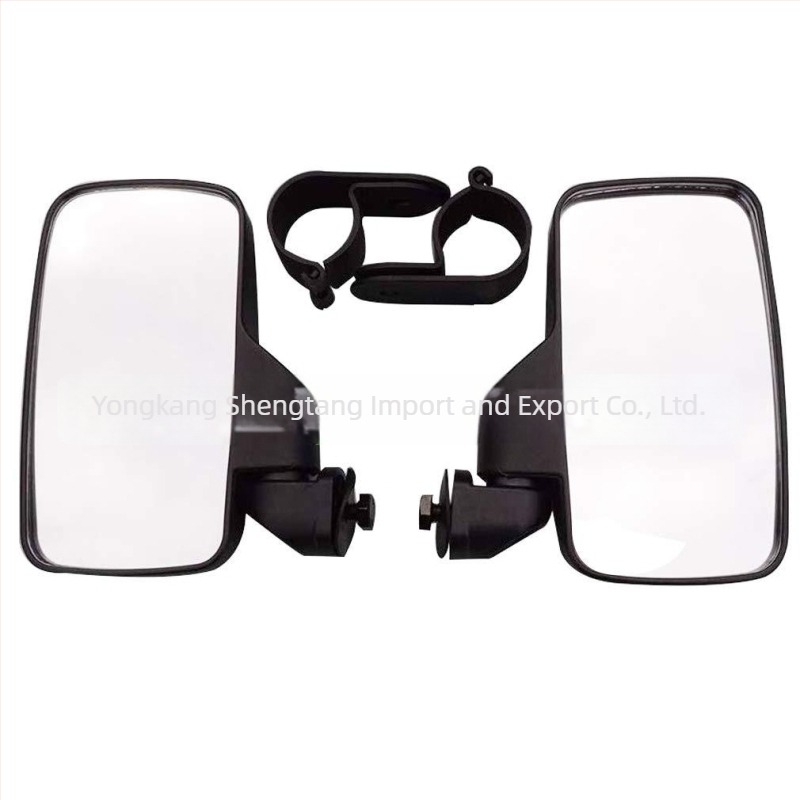 Adaptor oglindă pentru motocicletă pentru ghidon, 44 mm–50 mm, set 2 bucăți, plastic, oglindă rotundă, montaj cu dinți pozitivi