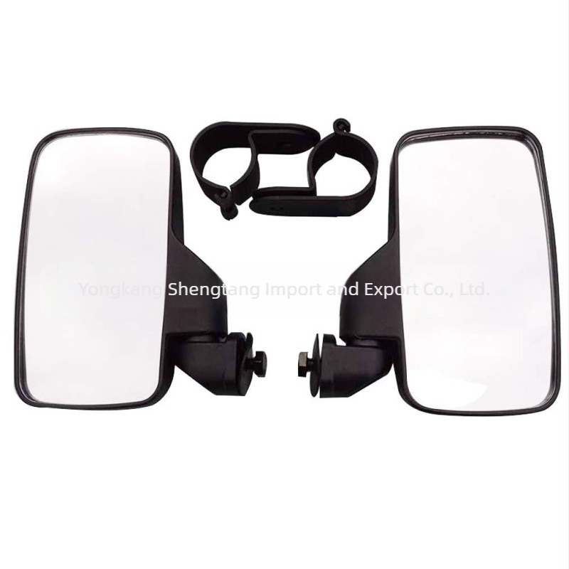 Adaptor oglindă pentru motocicletă pentru ghidon, 44 mm–50 mm, set 2 bucăți, plastic, oglindă rotundă, montaj cu dinți pozitivi