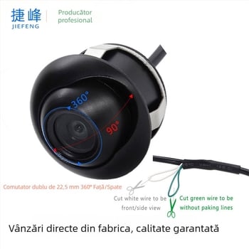 Cameră panoramică auto 360° pentru vedere față-spate | intrare video duală | 520TVL | unghi de vizualizare 170° | vedere nocturnă | model JF-050