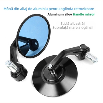 Oglindă retrovizoare pentru motocicletă și mașină electrică - CNC din aluminiu, oglindă rotundă, modelul 056