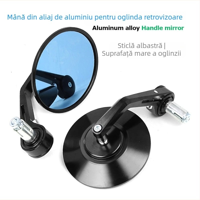 Oglindă retrovizoare pentru motocicletă și mașină electrică - CNC din aluminiu, oglindă rotundă, modelul 056