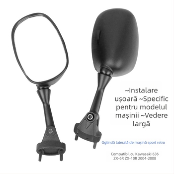 Oglindă retrovizoare pentru motocicletă Kawasaki ninjia 2005-2008 – carcasă PP, tijă din aliaj de aluminiu, model ZY1013E