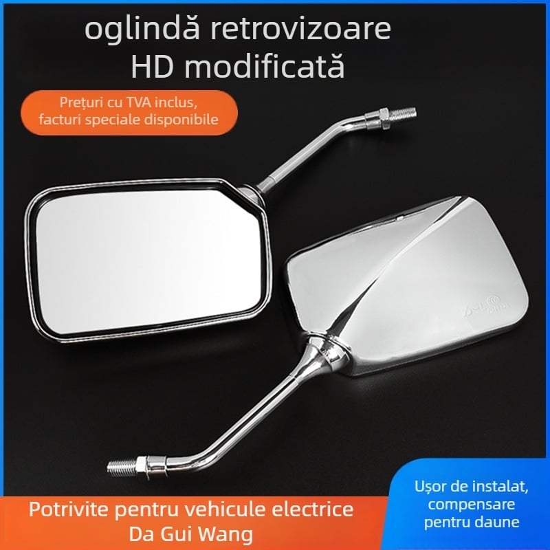 Oglindă retrovizoare convexă pentru motocicletă, model Prince of the Big Turtle King, oglindă din sticlă, 12V, Mojielong